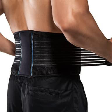 BraceUP Back Brace for Men and Women Lower Back - Breathable Waist Lumbar Support Belt for Sciatica, Herniated Disc, Scoliosis Back Pain Relief, with Dual Adjustable Straps (L/XL 35-43 In)