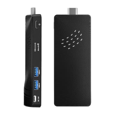 Mini PC Stick Fanless, Micro Desktop Computer Pentium J3455, 4GB RAM 64GB eMMC, Dual Gigabit Ethernet, 4K@60Hz Output, WiFi BT 5.0 for Industrial IOT, Business, Office & Digital Signage