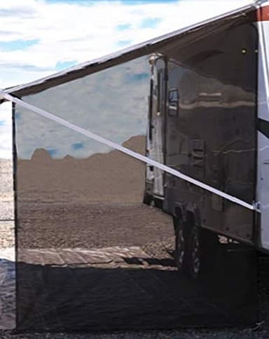 Tentproinc RV Awning Side Sun Shade Screen 9'X7' Mesh Sunshade for RV Awning Sunscreen Motorhome Camping Trailer Awning Screenshade Block UV Glare - 3 Year Warranty (Black)