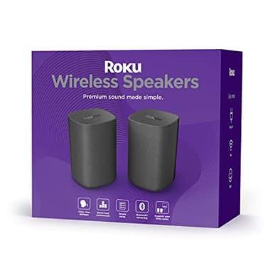 Roku Wireless Speakers - Set of 2 (Pack of 1) - Compatible with Roku TV, Streambar, and Streambar Pro (SE is not compatible)