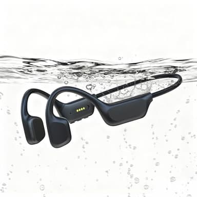 Swimming Headphones, IPX8 Waterproof Bone Conduction Headphones with Built-in MP3, Open Earphones Underwater Swim Earbuds with Bluetooth Sport Headsets for Swimming Pool Running Cycling-Black