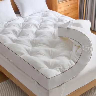WhatsBedding 4 Inch Memory Foam Mattress Topper King Size for Pressure Relief, Extra Soft and Breathable Pillow Top