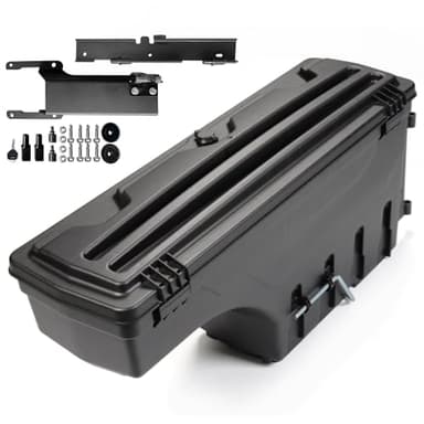 DOTCOM Truck Bed Swing Storage Case Tool Box Compatible with Ford F150 2015 2016 2017 2018 2019 2020 Lockable Truck Bed Storage Box Left Side