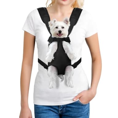 YUDODO Pet Dog Carrier Backpack Adjustable Dog Front Carrier, Legs Out Easy-Fit Dog Travel Backpack Carrier for Hiking Camping for Small Medium Dogs Cats and Rabbit (Small (Pack of 1), A-Black)