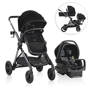 Pivot Xpand Modular Travel System with LiteMax Infant Car Seat with Anti-Rebound Bar (Ayrshire Black)