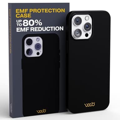 WAVEBLOCK EMF Protection Silicone iPhone Case, Radiation Blocker Cell Phone Case, 5G Shield Reduction, Lightweight, USA Patented and Tested in FCC Lab, iPhone 16 Pro Max Black