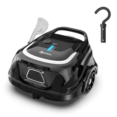 (2026 Upgraded) A1 Robotic Pool Vacuum for Above Ground Pools, Dual Filters, Self-Parking, 120-Min Runtime & 2.5h Fast Charging, Powerful Suction, Ideal for Flat Pools up to 1076 sq.ft (Black White)