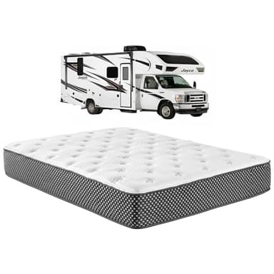 WanderRest 12” Cool Hybrid RV Mattress, Short Queen 60x74, Plush-Medium Gel Memory Foam & Pocketed Coil Bed for RV, Camper or Travel Trailer, Cooling Comfort, Made in USA