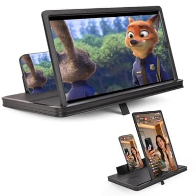 TOSEFES 14" Phone Screen Magnifier, 2026 New 2-in-1 3D HD Portable Projector Screen, Vertical & Horizontal Switch for Movies, Gaming & Live Streaming