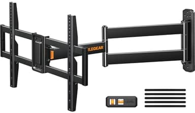 Perlegear Corner TV Wall Mount Long Arm TV Mount Bracket for 32-75 Inch TVs-Full Motion Wall Mount with 32.37” Extension & Swivel Articulating Arm & Tilt, MAX VESA 600x400mm, Holds up to 100 lbs