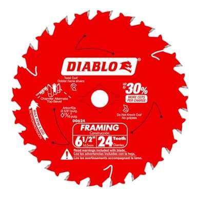 Diablo Ultra Finish Saw Blade for Wood - 6-1/2" x 60-Teeth, TiCo Carbide - D0660A