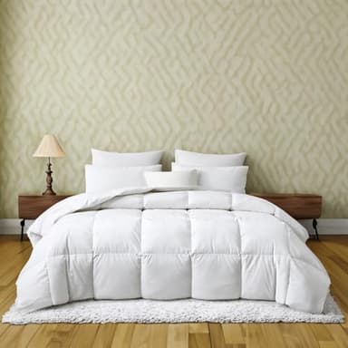 Highland Feather Tencel Organic Cotton Shell Hungarian White Goose Down Comforter 850 Fill Power Fluffy Duvet Insert Manufactured in Canada Ultra-Soft Lightweight (Winter, Queen)