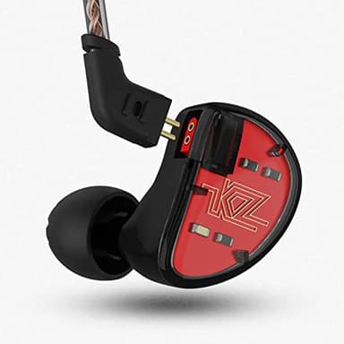 KZ AS10 Five-Driver Stereo High Fidelity in-Ear Musicians’ Monitors with Removable Braided Audio Cable (Black Without Mic)