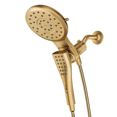 Moen Verso Brushed Gold Eight-Function 7" Wide Spray Shower Head and Detachable Handshower Combo with 72" Hose, 220C3BG