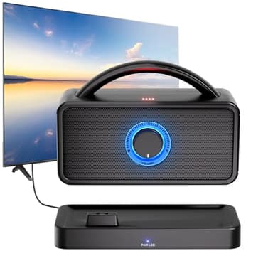 VigorKeeper 5.8 GHz Wireless TV Speakers for Hard of Hearing Seniors, Portable TV Speaker Amplifies TV Sound, 0ms Audio-Video Sync, 20Hrs+ Playback, HDMI(ARC)/AUX/RCA/Coax/Opt, All Cables Included