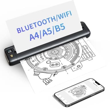 Rongta Portable Printers Wireless for Travel, WiFi & Bluetooth Mobile Printer, Thermal Inkless Printer for School/Office/Home Use, Compatible with Android,iOS & Laptop (Gray)