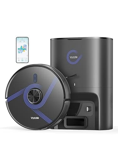 Vyzzle E20 Robot Vacuum and Mop, 60-Day Robot Vacuum Self Emptying, 5500Pa Suction, Zoned & Scheduled Cleaning, LiDAR Navigation, Vacuum Robot for Pet Hair, Carpets, Floors, WiFi/App/Voice Control
