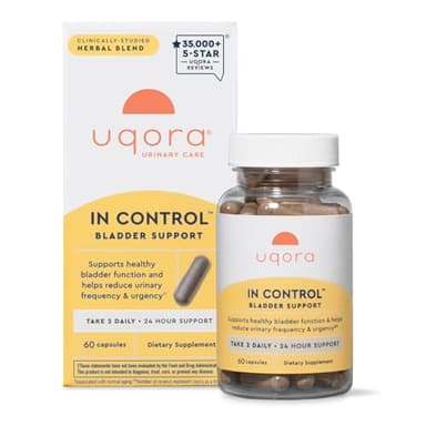 Uqora in Control Bladder Support - Daily Bladder Care & Support for Urinary Comfort - Made with botanicals, Like Horsetail & Spicebush - Gluten-Free & Vegetarian - 60 Capsules
