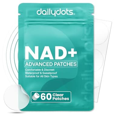 Daily Dots NAD+ Patches | Energy, Healthy Aging & Wellness Support | 12 Active Blends incl. Nicotinamide & CoQ10 | Time Release Patch | for Men & Women (60 Patches)