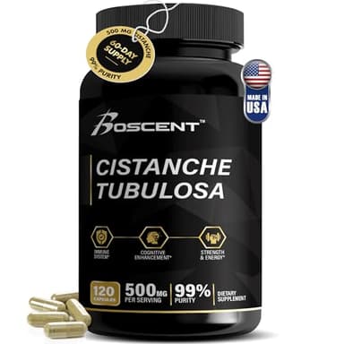Premium Cistanche Tubulosa Extract 500mg (120 Capsules) - 50% Echinacosides,10% Acteosides - Natural Nootropic for Stamina, Immunity and Memory - No Fillers, Hormone Balance - Strength Booster for Men
