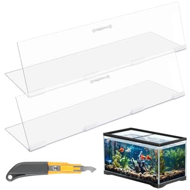 Sieral Aquarium Lids Polycarbonate Canopy 2 Pieces Set 22.95 x 16.61 x 0.12 inch for 75/90/110 Gallon with Center Brace Aquariums Cover Fish Tank Lid with a Hook Knife, Clear