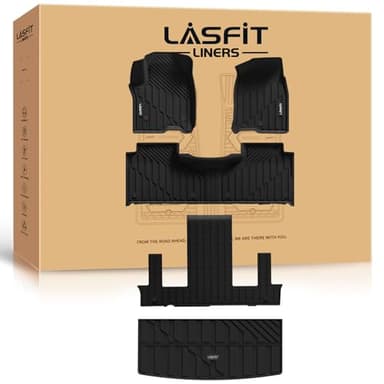 LASFIT Floor Mats & Cargo Liner 2021-2026 & Only 7 Seats (Not for 8/9 Seats) for Chevrolet Chevy Tahoe/GMC Yukon(Only Yukon, Not Fit Yukon XL)/Cadillac Escalade(Only Escalade, Not Fit Escalade ESV)