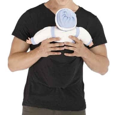 amropi Men's Baby Carrier Soothe V Neck Short Sleeve Kangaroo T Shirt (Black,L)