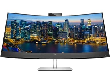 HP EliteDisplay E34m G4 34 inch Curved 2440 x 1440 2K WQHD LED-Backlit LCD Conferencing Monitor, USB-C, Ethernet, HDMI, USB Hub, DisplayPort, Camera, and Built-in Speaker (Renewed)