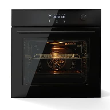 Garvee 24 Inch Built-In Single Wall Oven, 2.5 Cu.Ft Electric Oven with Touch & Mechanical Knob Control, 8 Modes, 3000W, ETL Certified, Black