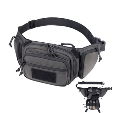 CLTAC Tactical Fanny Pack CCW Gun Waist Bag for Men and Women with Pistol Holster, Low Profile Concealed Carry Everyday Hip Pack for Hiking Travel Outdoor Running Hunting, Dark Grey