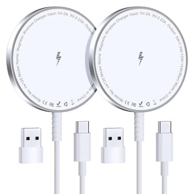for MagSafe Charger: Magnetic Wireless Charging Pad for iPhone 17 16 15 14 13 12 Series & AirPods 4-2 Pro, Strong Magnet, Aluminum Alloy, USB-C/A Ports, Ultra-Thin & Portable, Ideal for Desk & Bedside