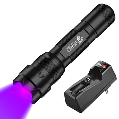 ULTRAFIRE UV Flashlight 395-405 nm Led Blacklight for Curing UV Glue, Leak Detector, Pet Urine Stain
