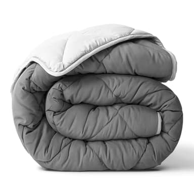 ViscoSoft Queen/Short Queen Microfiber All Seasons Down Alternative Quilted Comforter - Cooling Breathable Premium Soft Reversible Microfiber Duvet Blanket