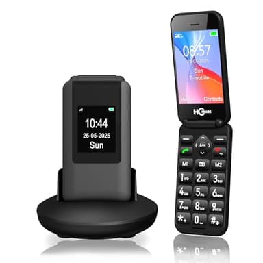 4G Flip Phone Unlocked for Seniors,Basic Flip Phone,Cell Phone for Seniors,2.8" +1.5 ''Screen,SOS Button,Speed Dial,Hans-Free,Big Buttons,Bluetooth,Camera,FM Radio,1400mAh Battery.(Matte Black)
