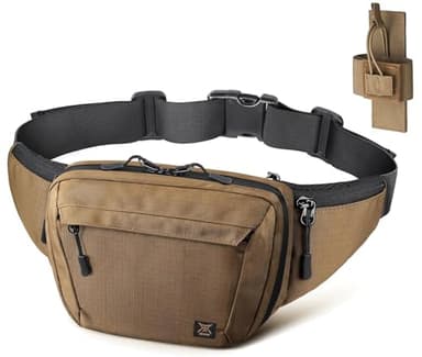 RXW Tactical Concealed Carry Fanny Pack, CCW Fanny Pack, Waist Bag for Men, Hip Bag Compact Belt Bag for Hiking, EDC Waist Pack(Adjustable Up to 60" Waist)