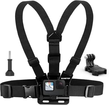 Sametop Chest Mount Strap Harness Chesty Body Mount Compatible with GoPro Hero 13, 12, 11, 10, 9, 8, 7, 6, 5, 4, Session, 3+, 3, 2, 1, Max, Hero (2018), AKASO, DJI Osmo Action Cameras