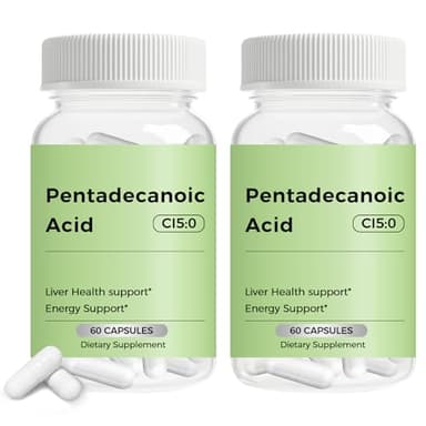 Engtozl Pentadecanoic Acid, Pentadecanoic Acid Supplement, C15:0 Supplement, Cellular Metabolic Support & Immune System Enhancement, Premium High Altitude Sheep Milk Sourced 60 Capsule 2PCS