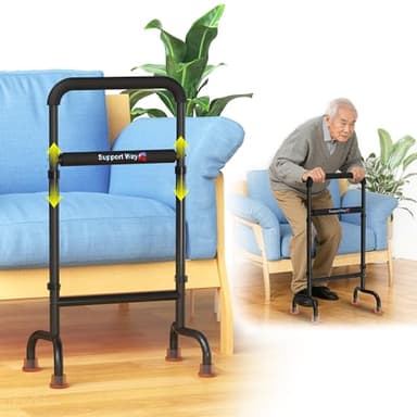 Support Way Couch Stand Assist for Elderly, Lightweight and Adjustable Portable Couch Lift Assist for Toilet, Bed, Sofa, Chair, 450lbs Capacity Standing Aid with Padded Armrest