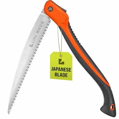 Folding Camping saw 14 Inch - Heavy Duty Pruning Saw with Triple-Cut SK5 Blade, 7 TPI Razor Teeth for Tree Trimming, Wood Cutting, Camping, Bushcraft, and Gardening