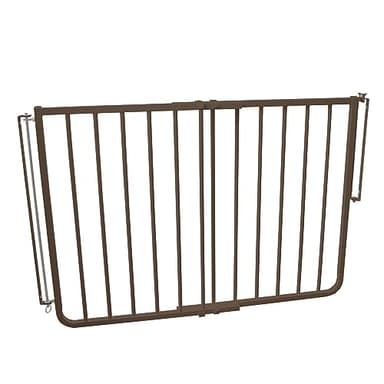Cardinal Gates SS30OD Outdoor Baby Gate for Top of Stairs-Adjustable Outdoor Dog Gate-Aluminum Safety Gate for Kids & Pets-Can be Installed at Angles - 27 to 42.5 Inches Wide-Brown USA Based Company