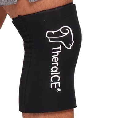 TheraICE Knee Ice Pack Wrap Compression Sleeve for Injuries | Reusable Gel Cold Packs Brace Plus Cold Wrap Recovery for Meniscus Tear, ACL Post Surgery, MCL Pain Relief Without Machine | Women & Men