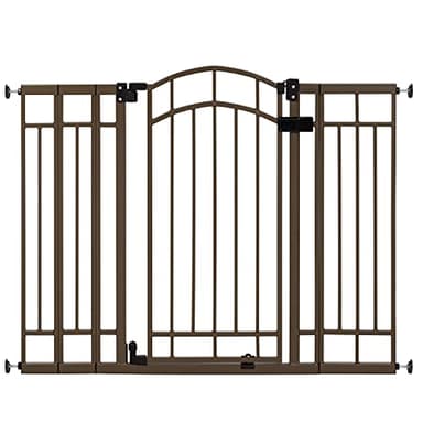 Ingenuity Decorative Extra Tall Baby Gate & Dog Gate, 28.5"-48" Wide, 36" Tall, Hardware or Pressure Mounted, Install on Top or Bottom of Stairs, Banister, or Doorway - Bronze
