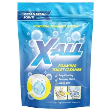 X-ALL Foaming Toilet Cleaner, Self-Activating Powder for Deep Cleaning, Fights Stains, Limescale and Mineral-Buildup