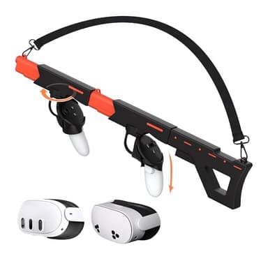 AIJUNCT Upgraded Gunstock for Quest 3S / Quest 3 Gun Stock for Quest 3, 3S, Rifle-Like or Dual-Pistol Handle VR Gun Stock Quest 3 Accessories (Pistol Black)