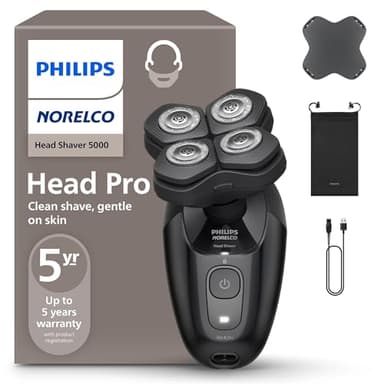 Philips Norelco Head Shaver Pro 5000 Series - Electric Shaver for Men and Women, 360° Flexing Head & ComfortCut Blades for Clean Shave, Gentle on Skin, Model HS5980/40