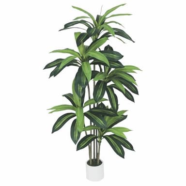 Artificial Dracaena Tree - 5ft Tall Fake Tree for Home Decor Indoor - Realistic Faux Floor Plant with Lifelike Leaves & Resin Trunk - Artificial Plants Indoor for Living Room, Office Sonvviky