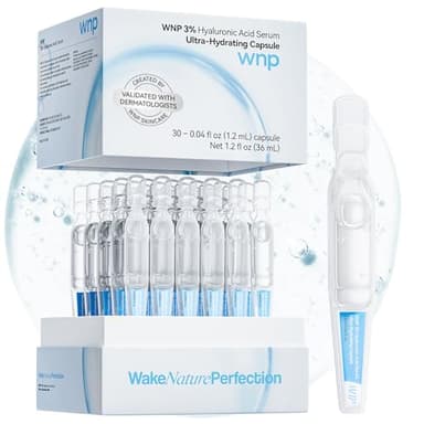 WNP Hyaluronic Acid Serum 3% for Face with 4D Multi-Layer Hydration | Ultra Hydrating Anti-Aging Serum | Moisturizer for Dry & Sensitive Skin | Pre-Makeup Skincare | Single-Use Vials 30PCS
