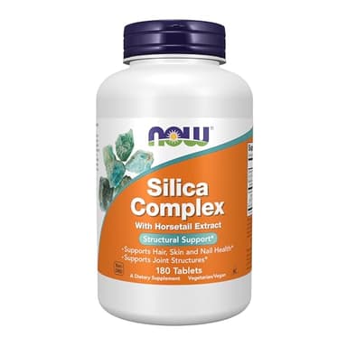 NOW Foods Supplements, Silica Complex with Horsetail Extract, Supports Hair, Skin and Nail Health*, Structural Support*, 180 Tablets