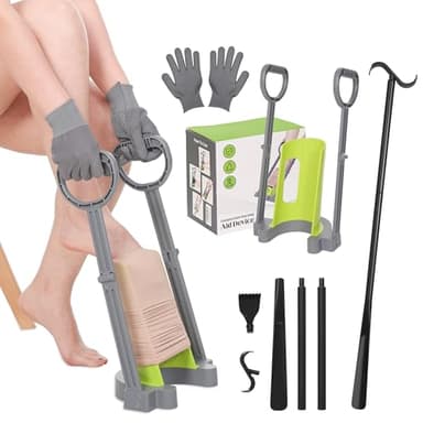 Compression Sock Aid Device - Sock Aids for Compression Stocking - Helper Device for Putting on Hosiery -with Replaceable Dressing Stick