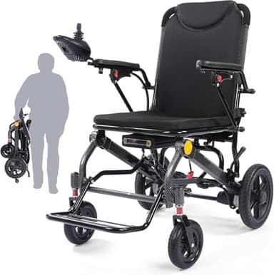 32 lbs Lightweight Electric Wheelchair for Adults, Dual Motor Portable Folding Power Wheelchair, Motorized Wheelchair, Airline Approved for Travel & Home Use